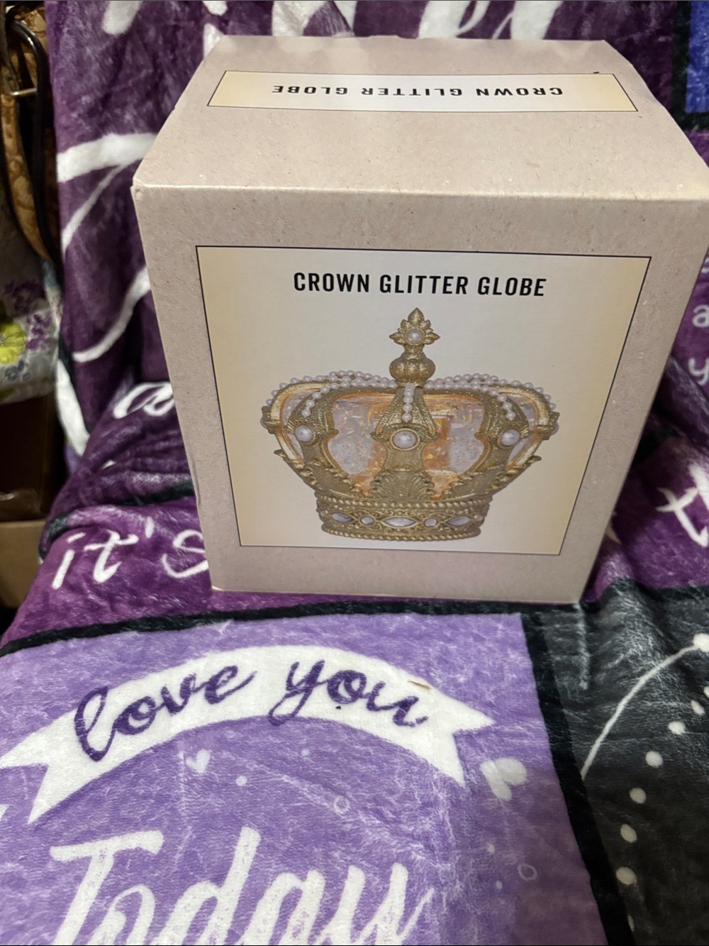 Crown Glitter Globe - Gold Accent Home Accent